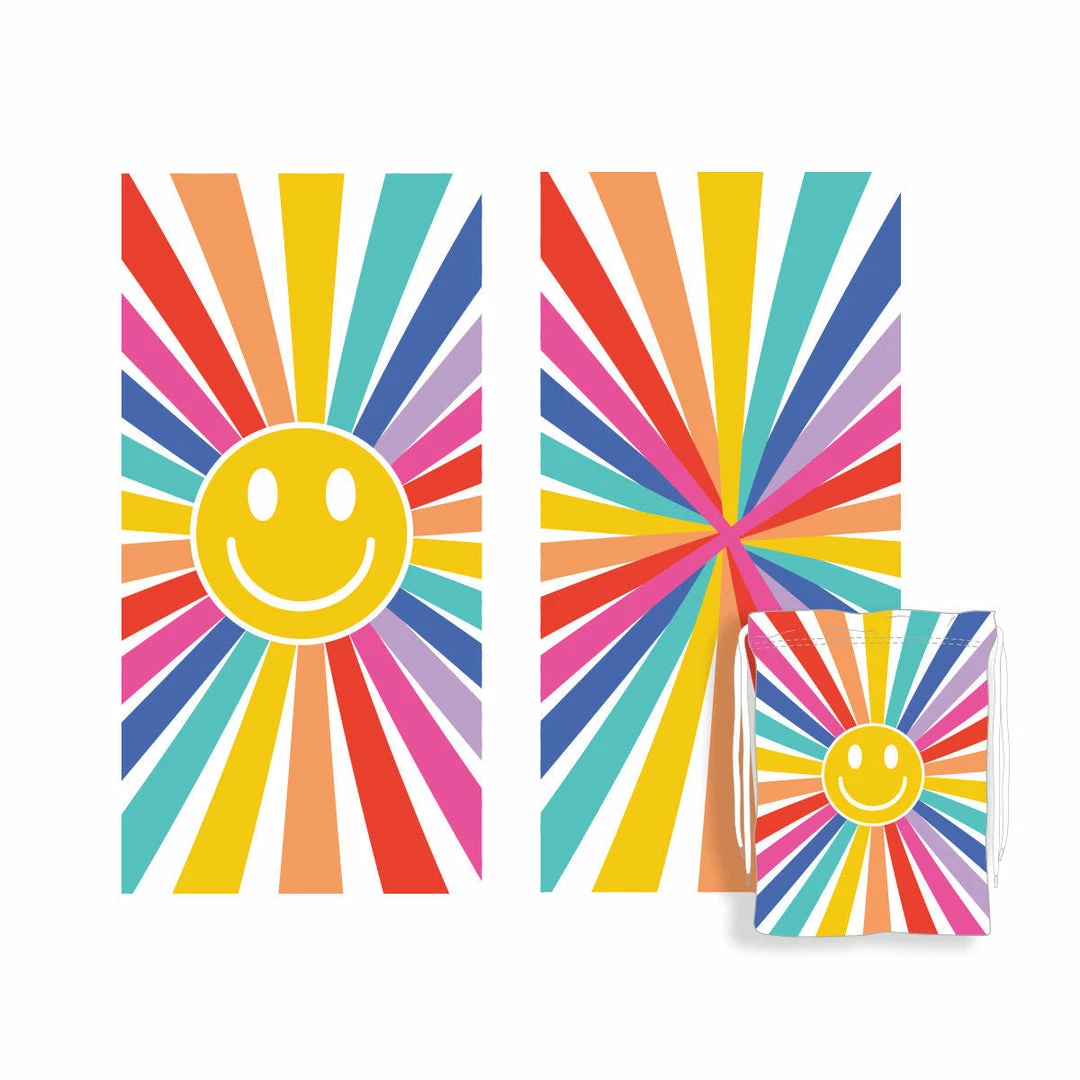 Katydid Sunshine Happy Face Beach Towel 2 Katydid Sunshine Happy Face Beach Towel