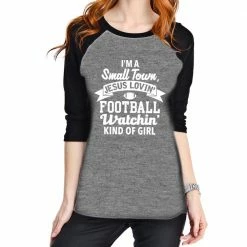 Katydid Small Town Football Lovin Women's Raglan Tee TEES, TOPS & PULLOVERS