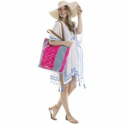 Katydid Hot Pink Denim Hand Or Beach Bag