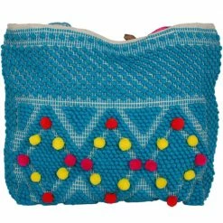 Katydid BAGS, POUCHES & PURSES Turquoise Pom Pom Tote Bag