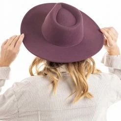 Katydid Purple Wide Brim Felt Hat For Women CAPS & HATS