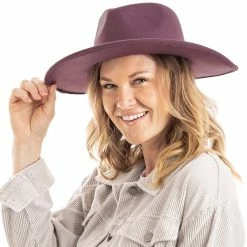 Katydid Purple Wide Brim Felt Hat For Women CAPS & HATS