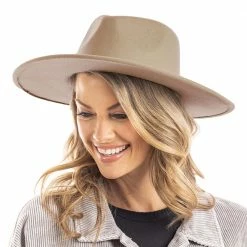 Katydid Tan Wide Brim Felt Hat For Women