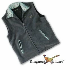 Ringneck & Lure MENSWEAR & ESSENTIALS Lake Lures Teal Graphite Gray Fleece Vest