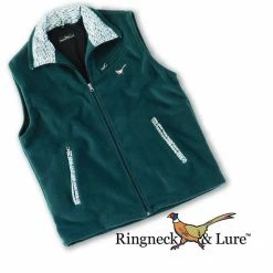 Ringneck & Lure Lake Lures Teal Hunter Green Fleece Vest MENSWEAR & ESSENTIALS
