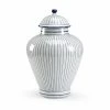 Chelsea House DECOR & ROOM ACCESSORIES Large Blue Pinstripe Castle Urn