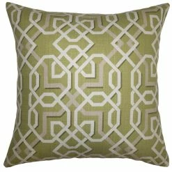 Square Feathers BED & SOFA Lime Maze Throw Pillow