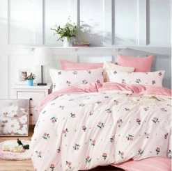 Azure Mango BED & SOFA Isabella Rose Only 100% Cotton Reversible Duvet Cover Set