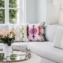 Laura Park Designs Namaste Pink Linen Throw Pillow BED & SOFA