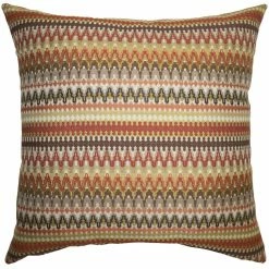 Square Feathers BED & SOFA Orange Zigzag Throw Pillow