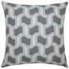 Square Feathers Chain Grey Throw Pillow