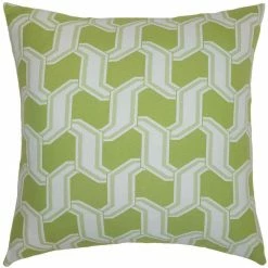 Square Feathers Outdoor Living Chain Lime Throw Pillow