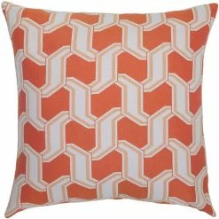 Square Feathers Chain Mango Throw Pillow