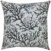 Square Feathers Coral Ebony Throw Pillow