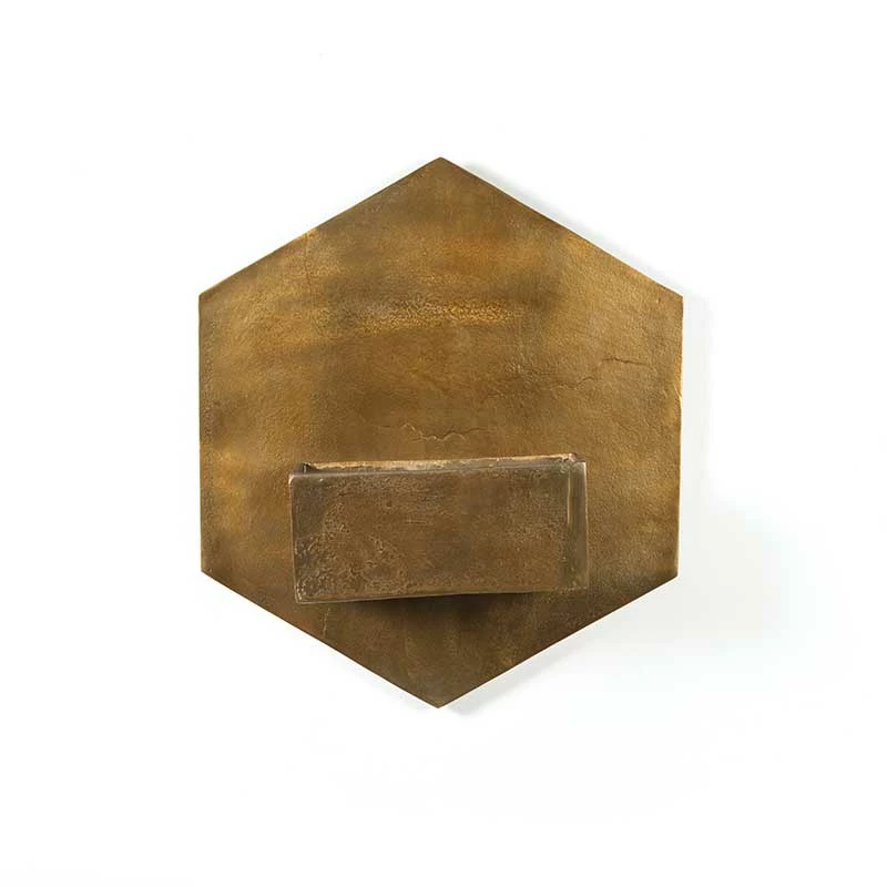 Four Hands Outdoor Living Ozur Hexagon Brass Wall Planter 2 Four Hands Outdoor Living Ozur Hexagon Brass Wall Planter