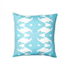 Laura Park Designs BED & SOFA Palm Blue Linen Throw Pillow