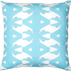 Laura Park Designs BED & SOFA Palm Blue Linen Throw Pillow
