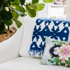 Laura Park Designs BED & SOFA Palm Navy Throw Blanket