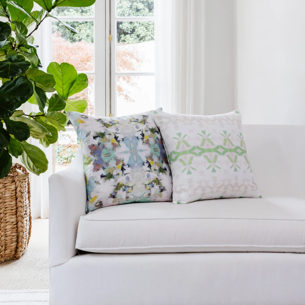 Laura Park Designs Parisian Green Linen Throw Pillow 2 Laura Park Designs Parisian Green Linen Throw Pillow