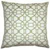 Square Feathers Picnic Green Spiral Throw Pillow