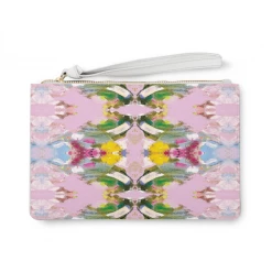 Laura Park Designs Poppy Pink Leather Clutch Bag