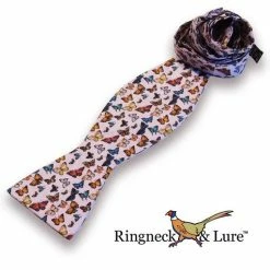 Ringneck & Lure Butterflies Light Violet Bow Tie