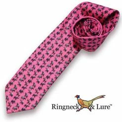 Ringneck & Lure MENSWEAR & ESSENTIALS Elephants Raspberry Necktie