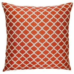 Square Feathers Red Chain Throw Pillow BED & SOFA