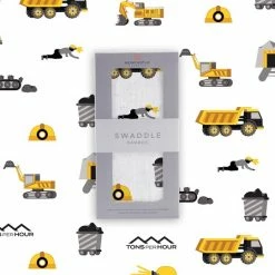 Newcastle Classics KID'S CLOTHING & ACCESSORIES Dump Trucks And Diggers Bamboo Muslin Swaddle