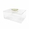 Square Feathers GIFTS Clear Box With Agate Handle