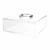 Square Feathers GIFTS Clear Box With Chrome Circle Handles