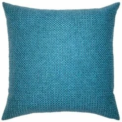 Square Feathers Caravan Teal Throw Pillow