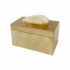 Square Feathers GIFTS Gold Lacquered Box With Agate Handle