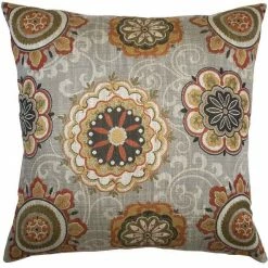 Square Feathers BED & SOFA Red Blossom Throw Pillow