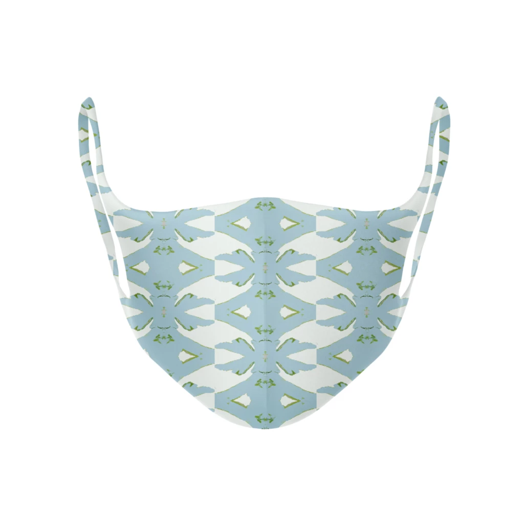 Laura Park Designs Palm Blue Face Mask 1 Laura Park Designs Palm Blue Face Mask