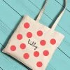 JDS Polka Dot Canvas Tote BAGS, POUCHES & PURSES