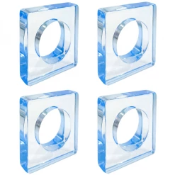 Laura Park Designs Acrylic Napkin Ring Set - Light Blue