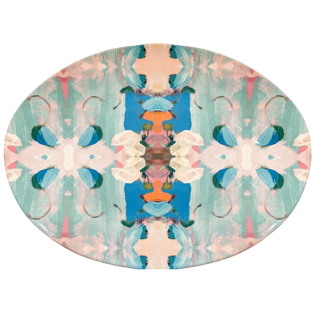 Laura Park Designs Monet's Garden Blue Melamine Serving Platter 1 Laura Park Designs Monet's Garden Blue Melamine Serving Platter