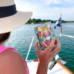 Laura Park Designs TABLE & DRINKWARE Indigo Girl Blue Wine Tumbler