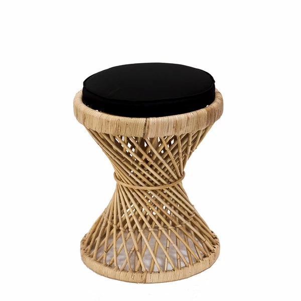 Padma's Plantation Vintage Rattan Stool 1 Padma's Plantation Vintage Rattan Stool