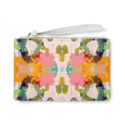 Laura Park Designs Vineyard Pink Leather Clutch Bag BAGS, POUCHES & PURSES