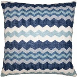 Square Feathers Zigzag Ocean Throw Pillow BED & SOFA
