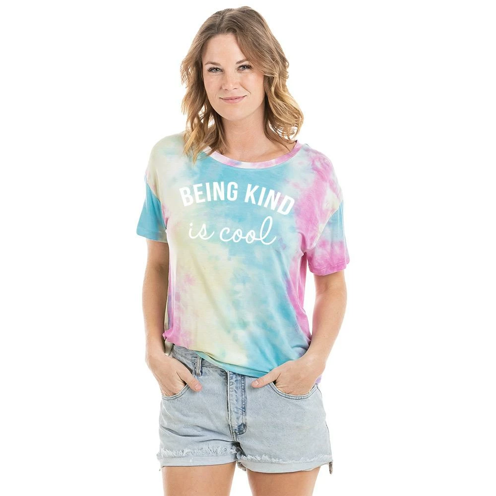 Katydid TEES, TOPS & PULLOVERS Being Kind Is Cool Tie Dye Graphic T-Shirt 2 Katydid TEES, TOPS & PULLOVERS Being Kind Is Cool Tie Dye Graphic T-Shirt
