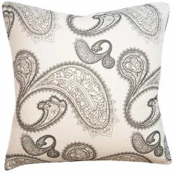 Square Feathers Black And White Paisley Throw Pillow BED & SOFA