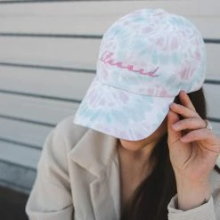 Katydid Blessed (Cursive) Tie Dye Baseball Cap