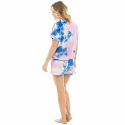 Katydid WOMEN'S LOUNGE & SWIM WEAR Pink And Blue Tie Dye Loungewear Set