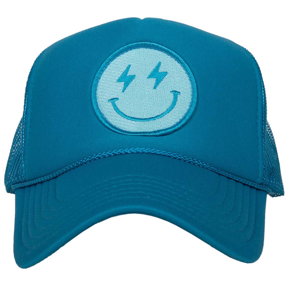 Katydid Turquoise Lightning Happy Face Foam Trucker Hat CAPS & HATS 4 Katydid Turquoise Lightning Happy Face Foam Trucker Hat CAPS & HATS