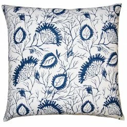 Square Feathers Cielo Floral Throw Pillow