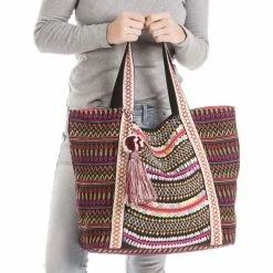 Katydid Multicolored Aztec Embroidered Tote Bag