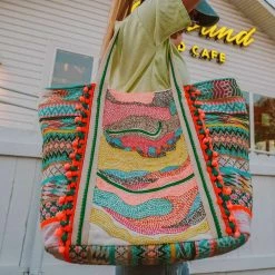 Katydid Green, Yellow, And Orange Seed Bead Tote Bag BAGS, POUCHES & PURSES